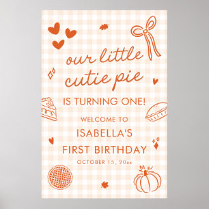 Póster Cartel de Bienvenida al 1er Cumpleaños de Un Peque