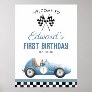 Póster Cartel de bienvenida al 1er cumpleaños del coche d