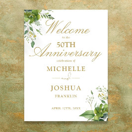 Póster Cartel de bienvenida al 50 aniversario de boda con