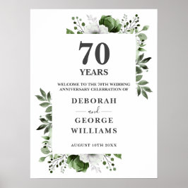 Póster Cartel de bienvenida al 70º aniversario de boda Ch