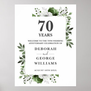 Póster Cartel de bienvenida al 70º aniversario de boda Ch