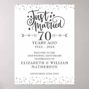 Póster Cartel de Bienvenida al 70º Aniversario de Boda Re