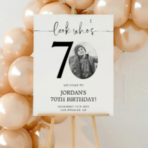 Póster Cartel de bienvenida al 70 cumpleaños   Mira quién