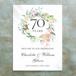 Póster Cartel de bienvenida al aniversario de bodas de 70