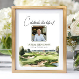 Póster Cartel de bienvenida al campo de golf en la Celebr