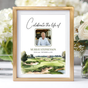 Póster Cartel de bienvenida al campo de golf en la Celebr