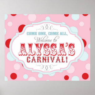 Póster Cartel de bienvenida al Carnaval o Circo para Ally