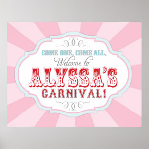 Póster Cartel de bienvenida al Carnaval o Circo para Ally