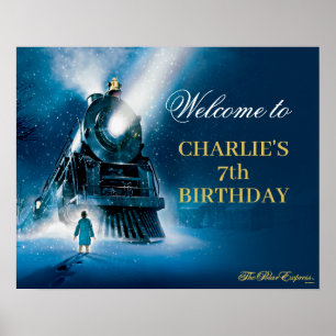 Póster Cartel de bienvenida al cumpleaños de Polar Expres