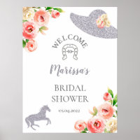 Cartel de bienvenida al Derby de Kentucky rosa y p
