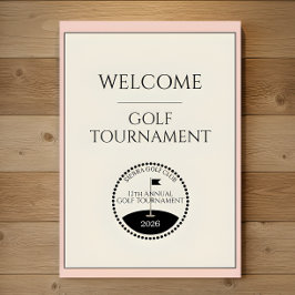 Póster Cartel de bienvenida al torneo de golf femenino