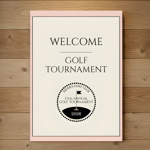 Póster Cartel de bienvenida al torneo de golf femenino