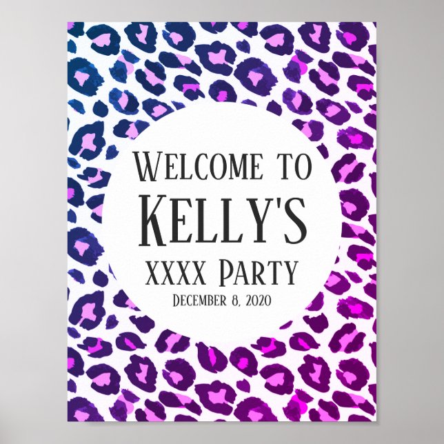 Póster Cartel de bienvenida animal, leopardo, cheetah (Frente)