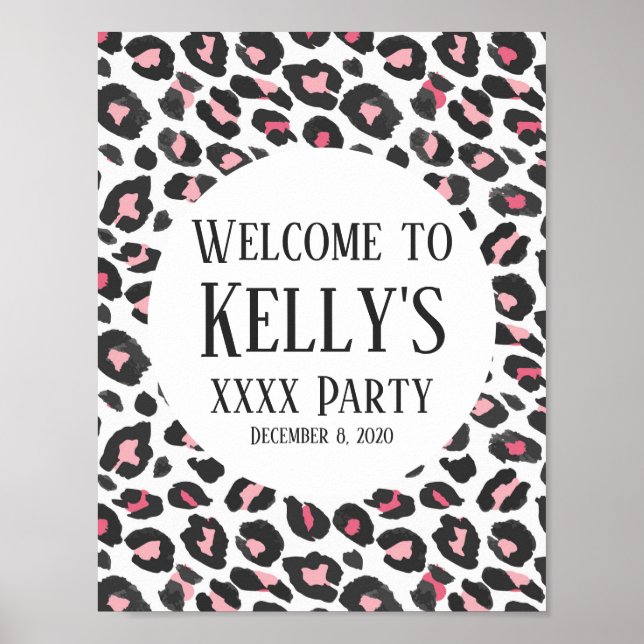 Póster Cartel de bienvenida animal, leopardo, cheetah (Frente)