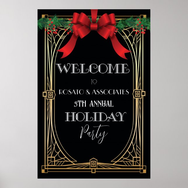 Póster Cartel de bienvenida Art Déco de las fiestas de la (Frente)