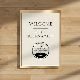 Póster Cartel de bienvenida con nombre de torneo de golf