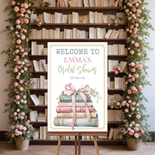 Póster Cartel de bienvenida con tema de libro