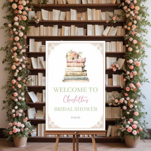 Póster Cartel de bienvenida con tema de libro