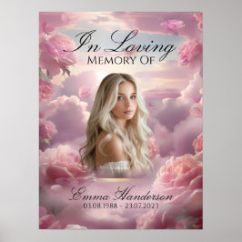 Póster Cartel de bienvenida conmemorativo de flores etern