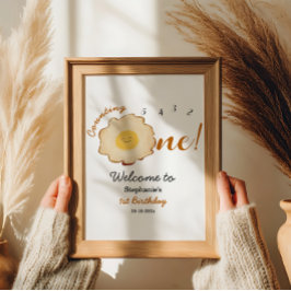 Póster Cartel de Bienvenida Cumpleaños 1 Huevo Frito Ador