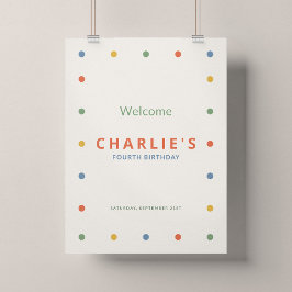Póster Cartel de bienvenida Cumpleaños Colour Pop Dots 18