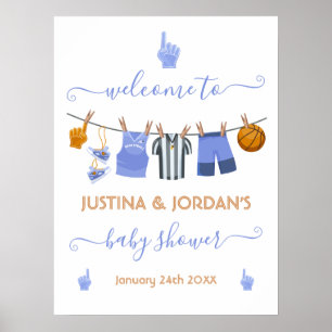 Póster Cartel de bienvenida de Baby Shower de Basketball 
