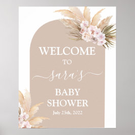 Póster Cartel de bienvenida de Baby Shower de Bohemie Pam
