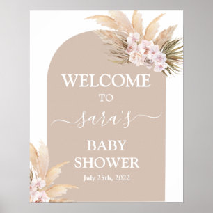 Póster Cartel de bienvenida de Baby Shower de Bohemie Pam