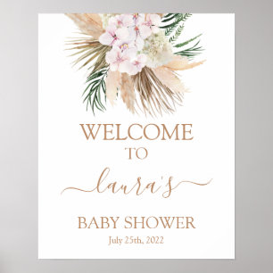 Póster Cartel de bienvenida de Baby Shower de Boho moda D