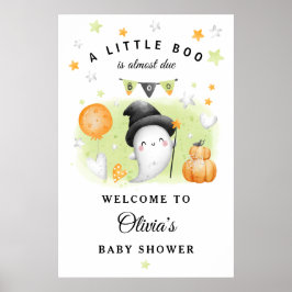 Póster Cartel de bienvenida de Baby Shower de Little Boo