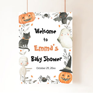 Póster Cartel de bienvenida de Baby Shower de Little Boo