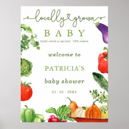 Póster Cartel de bienvenida de Baby Shower para los agric
