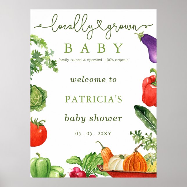 Póster Cartel de bienvenida de Baby Shower para los agric (Frente)