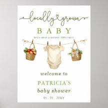 Cartel de bienvenida de Baby Shower para los agric