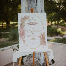 Cartel de bienvenida de Ballerina Tutu Baby Shower