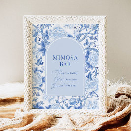 Póster Cartel de bienvenida de barra de mimosa de porcela