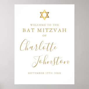 Póster Cartel de bienvenida de Bat Mitzvah Bar Mitzvah co