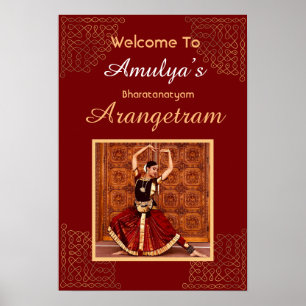 Póster Cartel de bienvenida de Bharatanatyam Arangetram, 