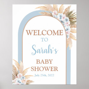 Póster Cartel de bienvenida de Blue Pampas Grass Baby Sho