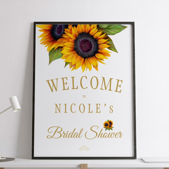 Póster Cartel de bienvenida de boda campestre con girasol (Subido por el creador)