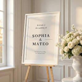 Póster Cartel de bienvenida de boda clásico y elegante