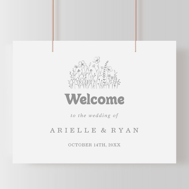 Póster Cartel de bienvenida de boda con flores silvestres (Subido por el creador)