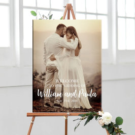 Póster Cartel de bienvenida de boda con foto