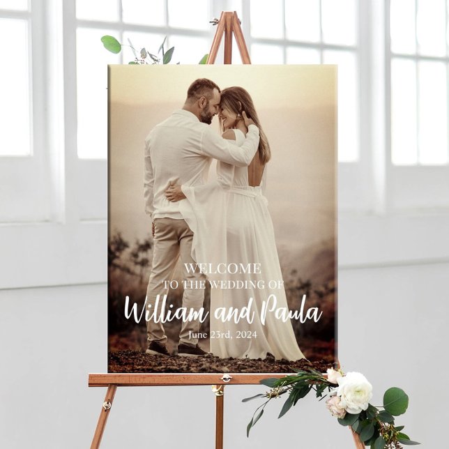 Póster Cartel de bienvenida de boda con foto (Subido por el creador)