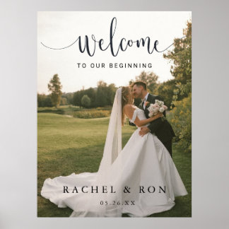 Póster Cartel de bienvenida de boda con foto