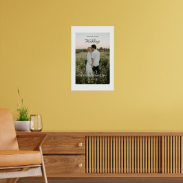 Póster Cartel de bienvenida de boda con foto blanca