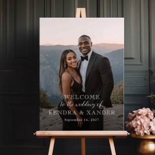 Póster Cartel de bienvenida de boda con foto, foto de bie