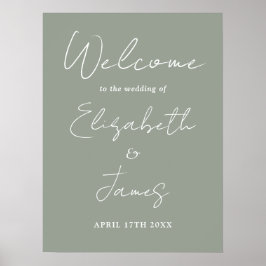 Póster Cartel de bienvenida de boda con letra cursiva min