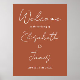 Póster Cartel de bienvenida de boda con letra cursiva min