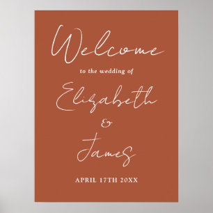 Póster Cartel de bienvenida de boda con letra cursiva min